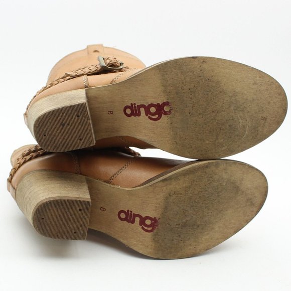 Dingo Caramel Brown Leather Slouchy Western Ankle Boots - Picture 10 of 11